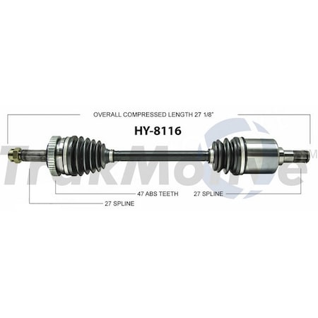 Surtrack Axle Cv Axle Shaft, Hy-8116 HY-8116